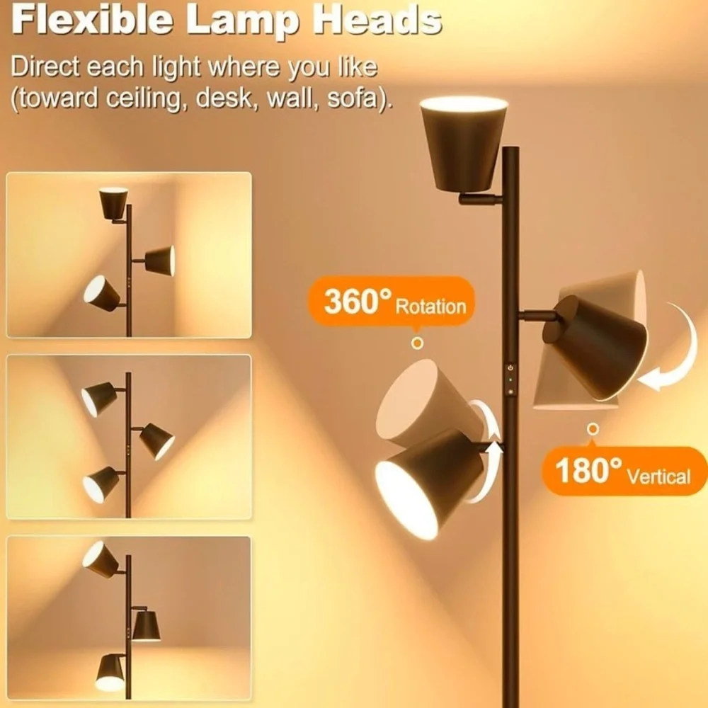 Modern Black Floor Lamp with Remote NIB